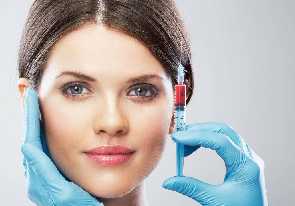 plasma syringe for facial skin rejuvenation